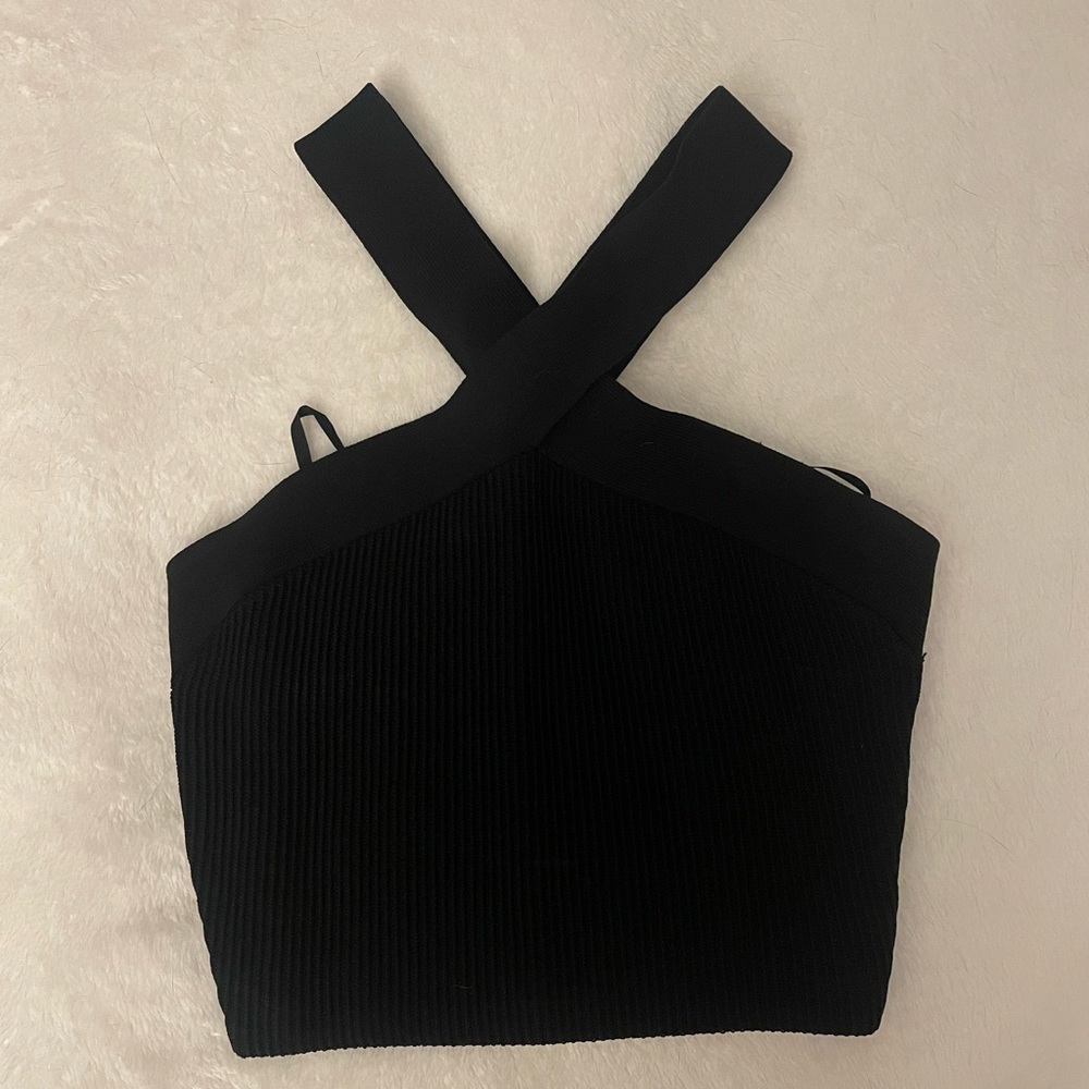 Babaton Sculpt Knit Criss Cross Cropped Tank